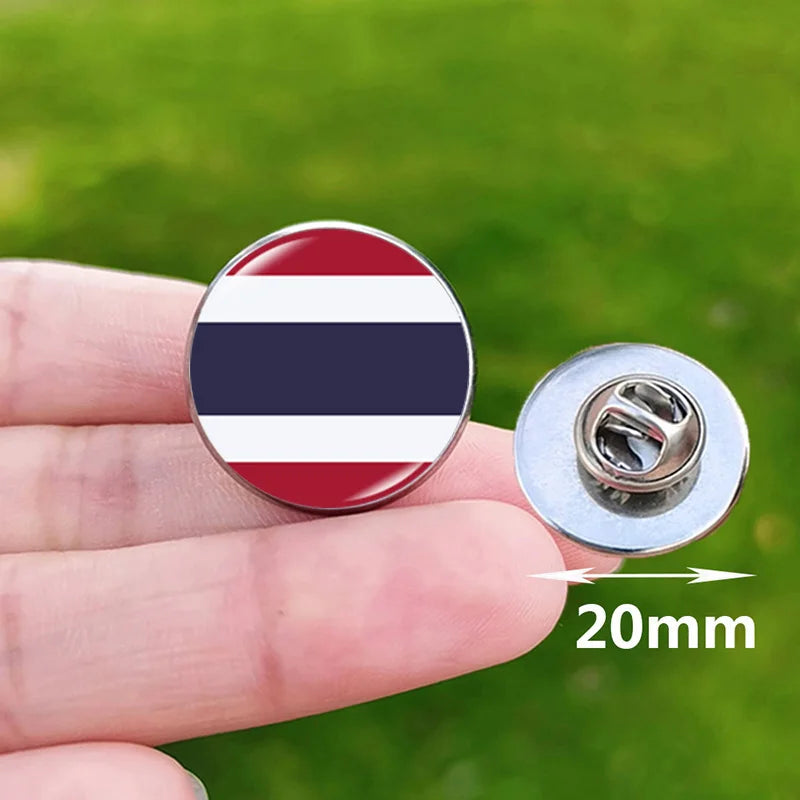 Colombia Flag Pin Stainless Steel Lapel Pins Honduras Nicaragua Peru Philippines Bolivia Finland Salvador Singapore Glass Brooch