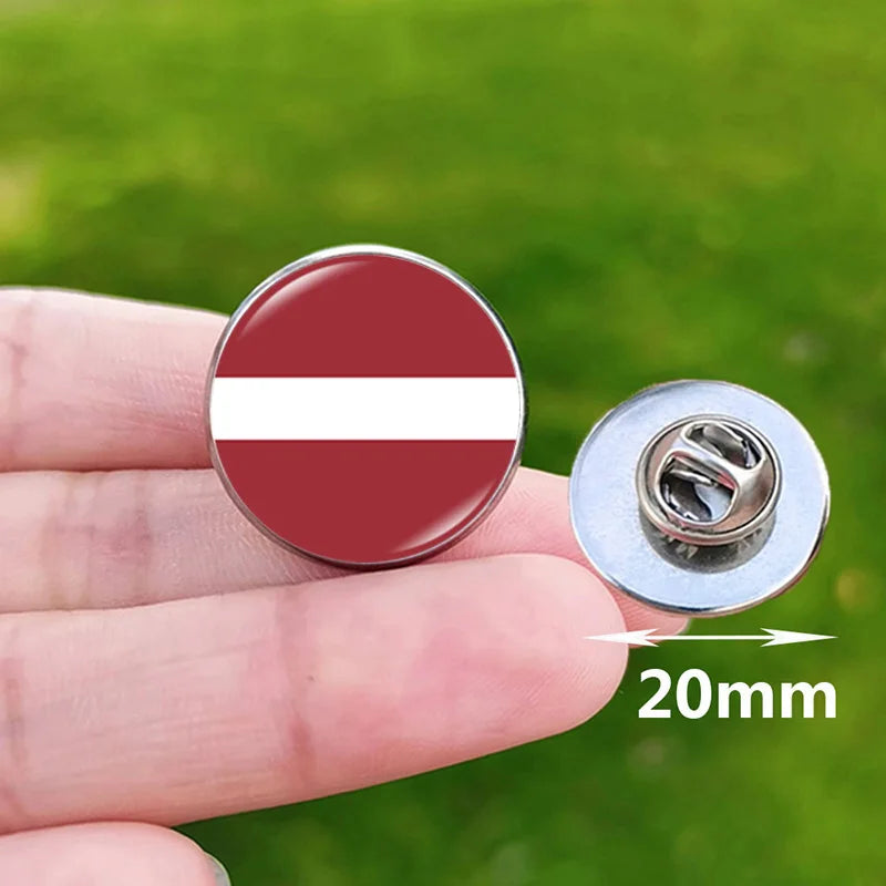 Colombia Flag Pin Stainless Steel Lapel Pins Honduras Nicaragua Peru Philippines Bolivia Finland Salvador Singapore Glass Brooch