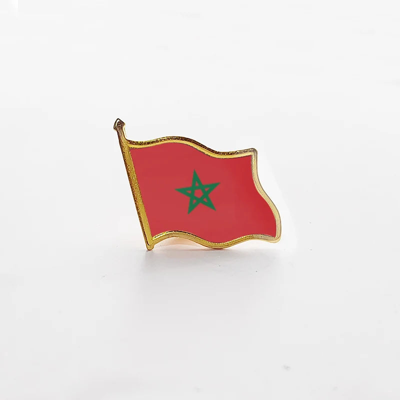National Flag Pin Country Flag Metal Lapel Pin Russia Ukraine Spain France Badges For Clothes Bag Hat Collar Jewelry Accessories