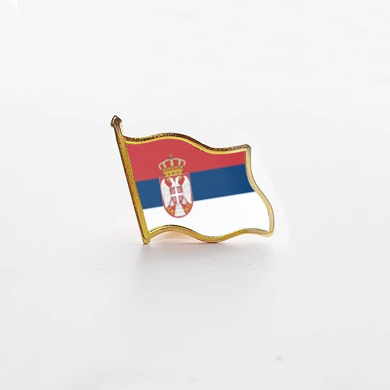 National Flag Pin Country Flag Metal Lapel Pin Russia Ukraine Spain France Badges For Clothes Bag Hat Collar Jewelry Accessories