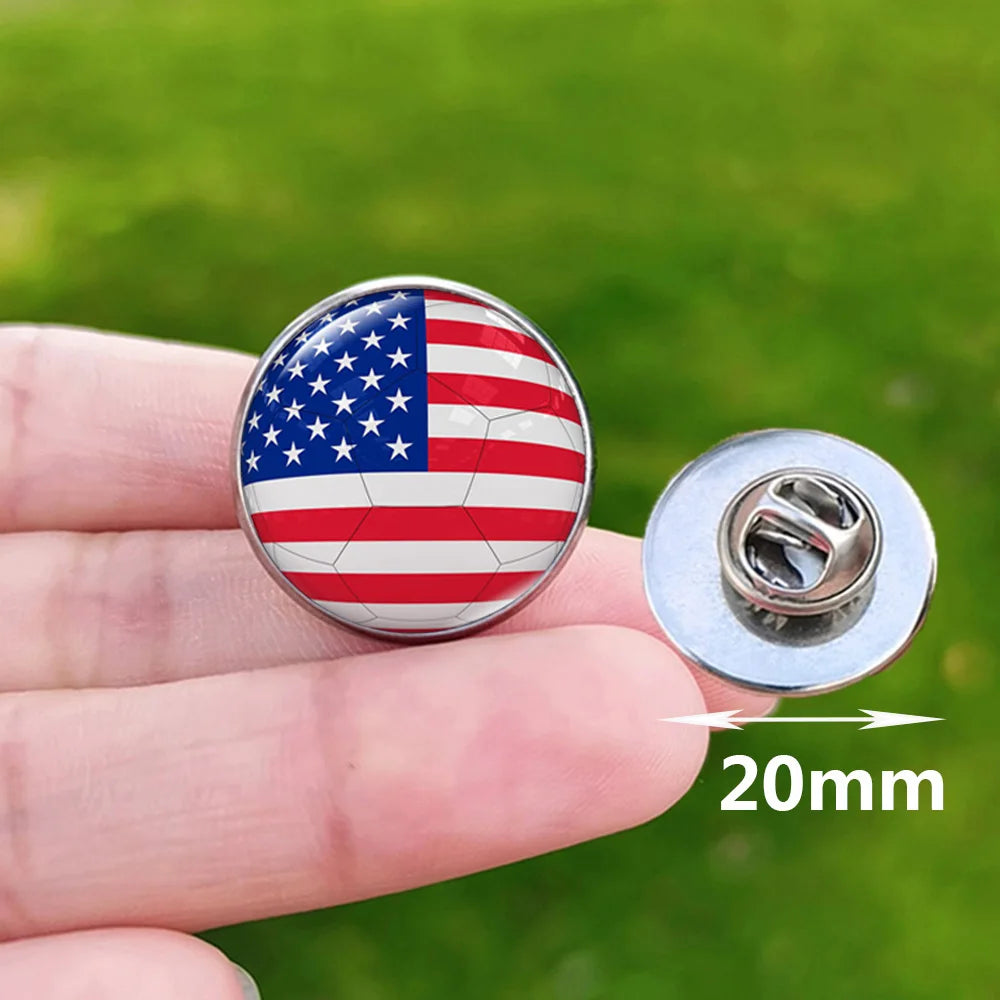 2024 National Flag Pin Serbia France Spain Uruguay Croatia Chile Romania Netherlands Switzerland Brazil Football Brooch Gift