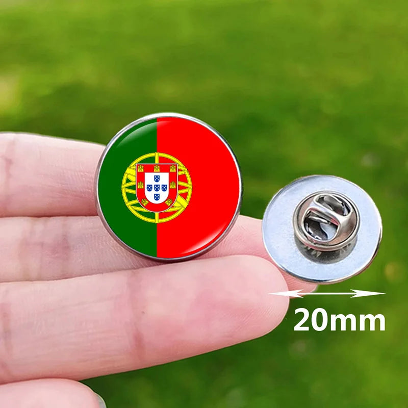 2024 National Flag Pin Serbia France Spain Uruguay Croatia Chile Romania Netherlands Switzerland Brazil Football Brooch Gift
