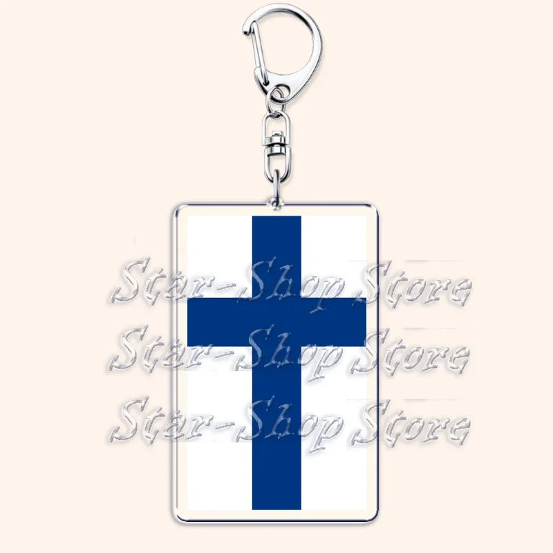 National Country Flags Keychains for Accessories Bag United States Mexico Spain Poland Russia France Chile Keyring Jewelry Gifts