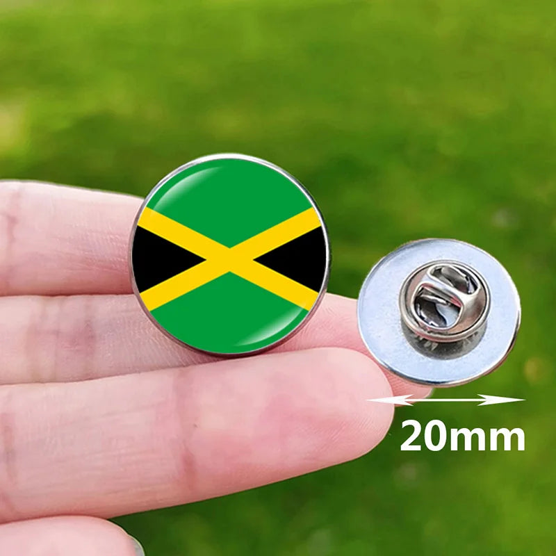 Colombia Flag Pin Stainless Steel Lapel Pins Honduras Nicaragua Peru Philippines Bolivia Finland Salvador Singapore Glass Brooch
