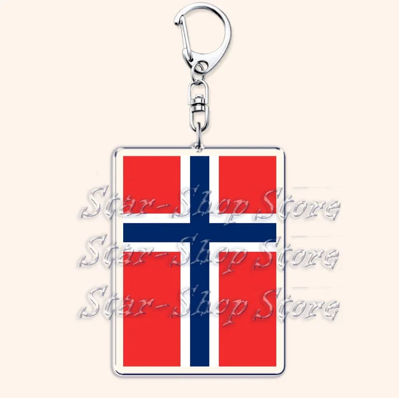 National Country Flags Keychains for Accessories Bag United States Mexico Spain Poland Russia France Chile Keyring Jewelry Gifts