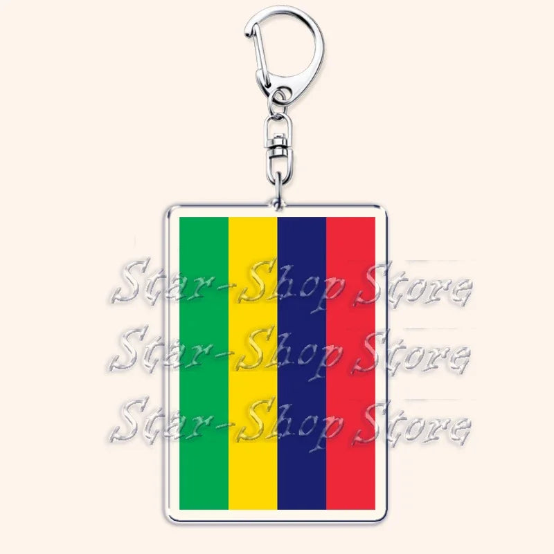 National Country Flags Keychains for Accessories Bag United States Mexico Spain Poland Russia France Chile Keyring Jewelry Gifts