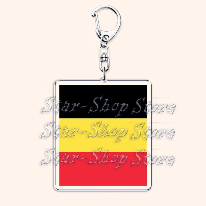 National Country Flags Keychains for Accessories Bag United States Mexico Spain Poland Russia France Chile Keyring Jewelry Gifts
