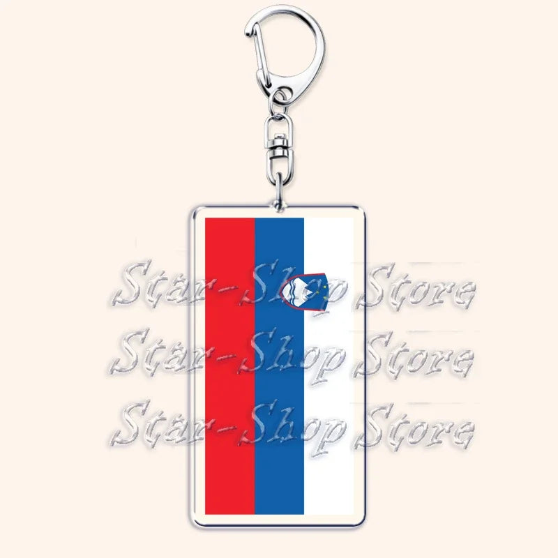 National Country Flags Keychains for Accessories Bag United States Mexico Spain Poland Russia France Chile Keyring Jewelry Gifts