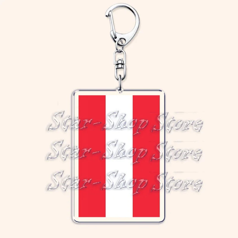 National Country Flags Keychains for Accessories Bag United States Mexico Spain Poland Russia France Chile Keyring Jewelry Gifts