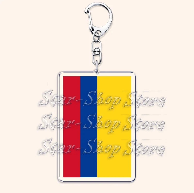National Country Flags Keychains for Accessories Bag United States Mexico Spain Poland Russia France Chile Keyring Jewelry Gifts
