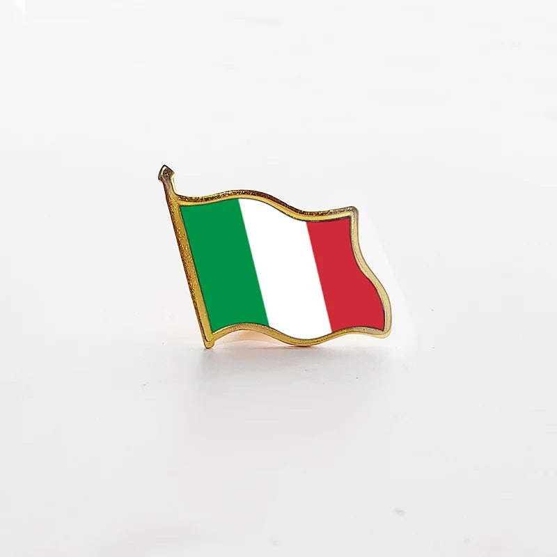 National Flag Pin Country Flag Metal Lapel Pin Russia Ukraine Spain France Badges For Clothes Bag Hat Collar Jewelry Accessories