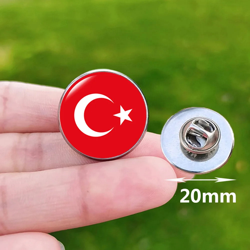 2024 National Flag Pin Serbia France Spain Uruguay Croatia Chile Romania Netherlands Switzerland Brazil Football Brooch Gift