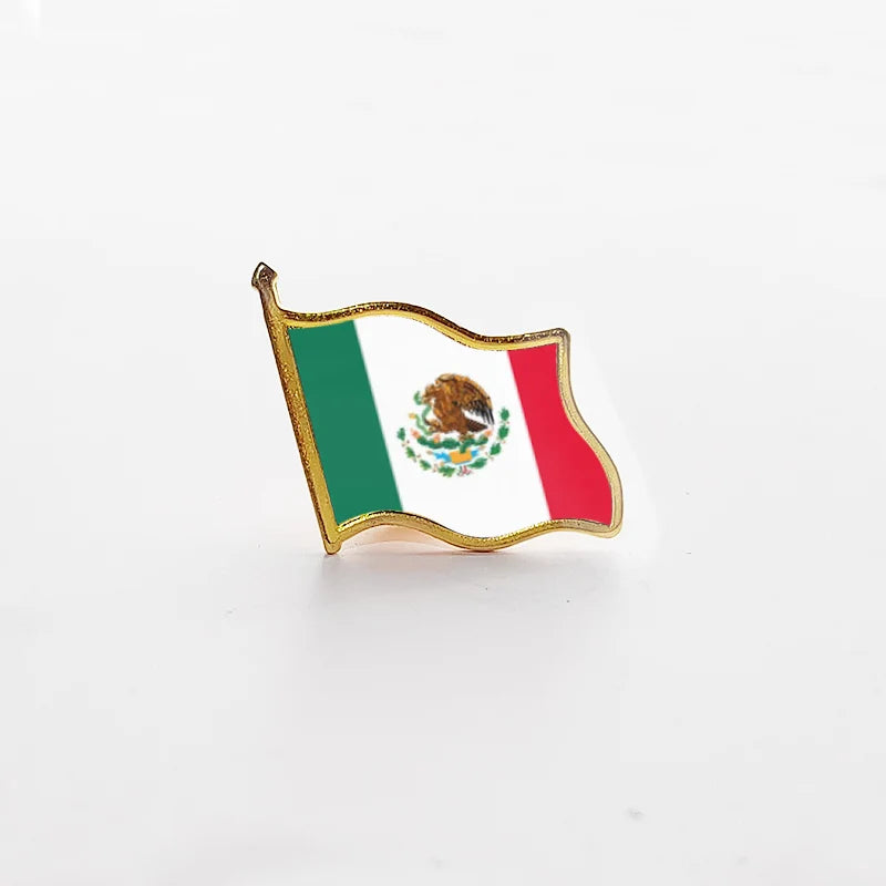 National Flag Pin Country Flag Metal Lapel Pin Russia Ukraine Spain France Badges For Clothes Bag Hat Collar Jewelry Accessories