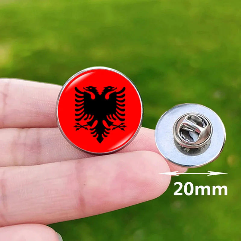 Colombia Flag Pin Stainless Steel Lapel Pins Honduras Nicaragua Peru Philippines Bolivia Finland Salvador Singapore Glass Brooch