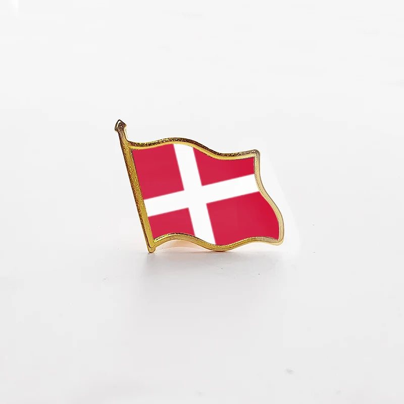 National Flag Pin Country Flag Metal Lapel Pin Russia Ukraine Spain France Badges For Clothes Bag Hat Collar Jewelry Accessories