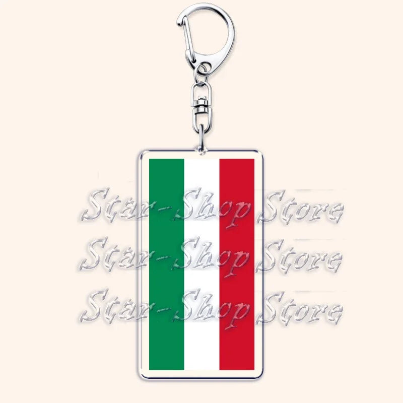 National Country Flags Keychains for Accessories Bag United States Mexico Spain Poland Russia France Chile Keyring Jewelry Gifts