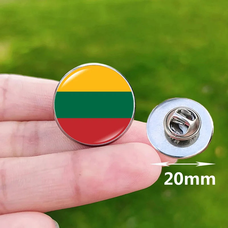 Colombia Flag Pin Stainless Steel Lapel Pins Honduras Nicaragua Peru Philippines Bolivia Finland Salvador Singapore Glass Brooch