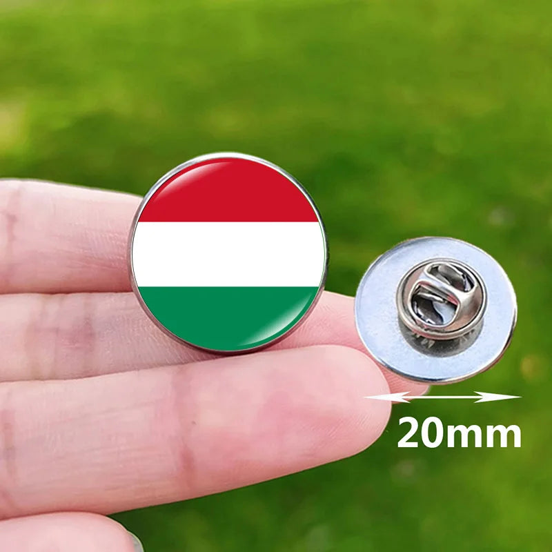 2024 National Flag Pin Serbia France Spain Uruguay Croatia Chile Romania Netherlands Switzerland Brazil Football Brooch Gift