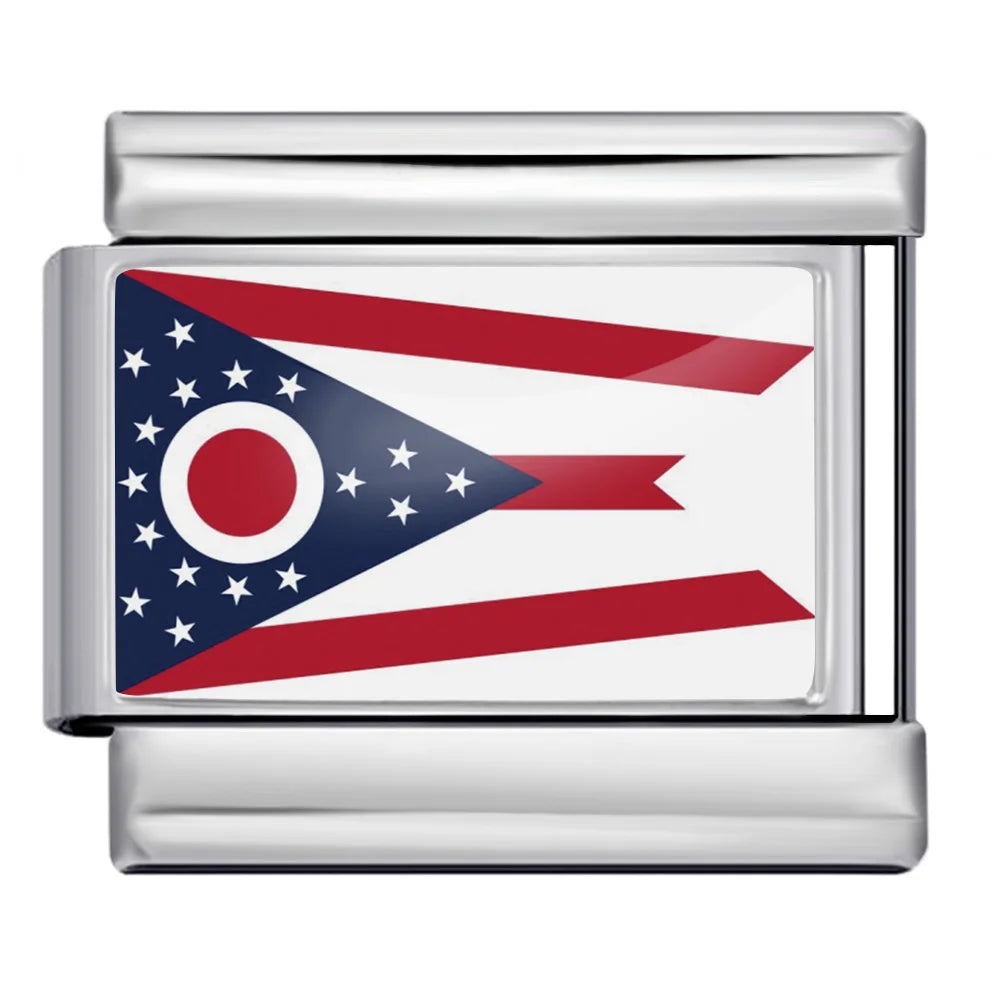 1pc Elastic Charm Chain World National Flag Italian Link fit 9mm Stainless Steel Bracelet DIY Making Jewelry Gifts Accessories