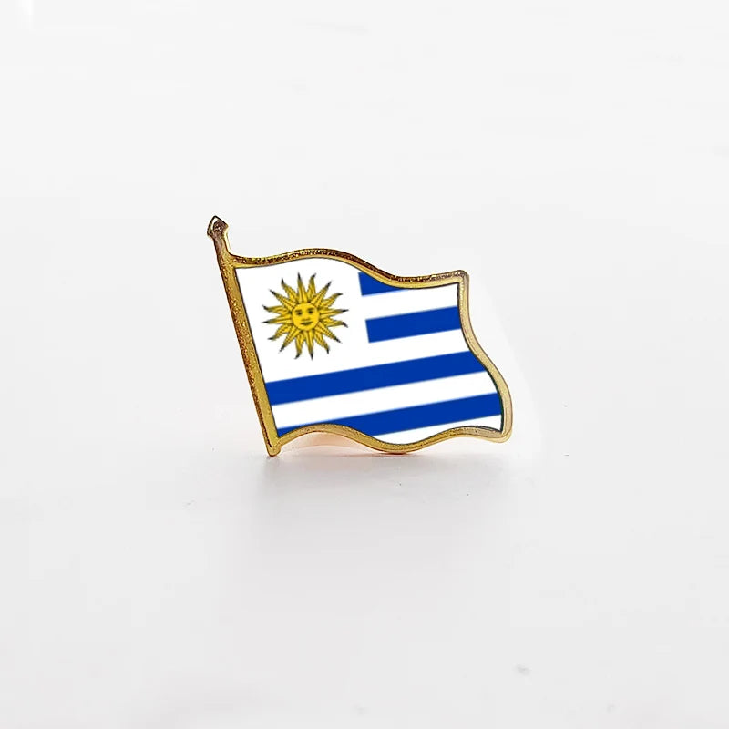 National Flag Pin Country Flag Metal Lapel Pin Russia Ukraine Spain France Badges For Clothes Bag Hat Collar Jewelry Accessories