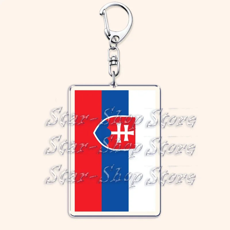 National Country Flags Keychains for Accessories Bag United States Mexico Spain Poland Russia France Chile Keyring Jewelry Gifts
