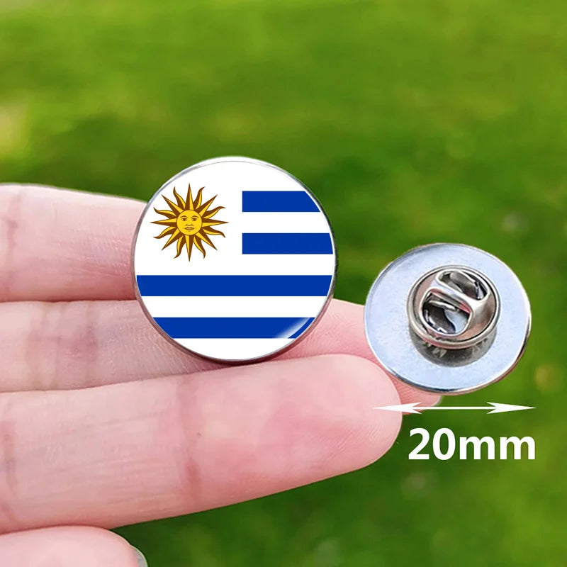 2024 National Flag Pin Serbia France Spain Uruguay Croatia Chile Romania Netherlands Switzerland Brazil Football Brooch Gift