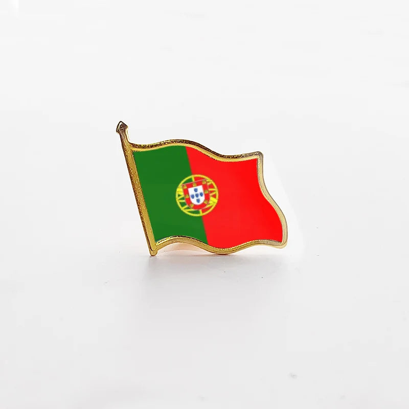 National Flag Pin Country Flag Metal Lapel Pin Russia Ukraine Spain France Badges For Clothes Bag Hat Collar Jewelry Accessories