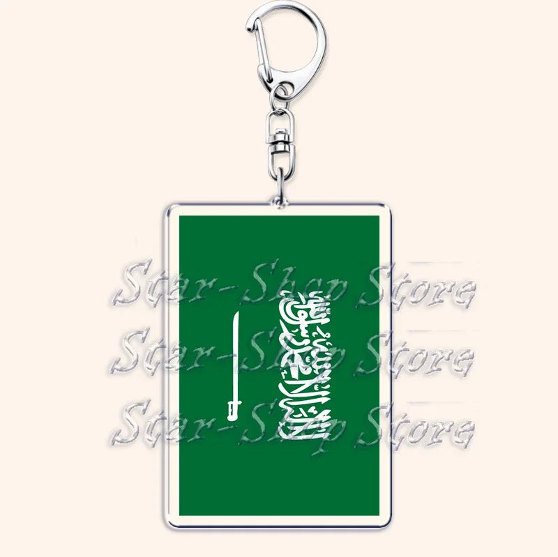 National Country Flags Keychains for Accessories Bag United States Mexico Spain Poland Russia France Chile Keyring Jewelry Gifts