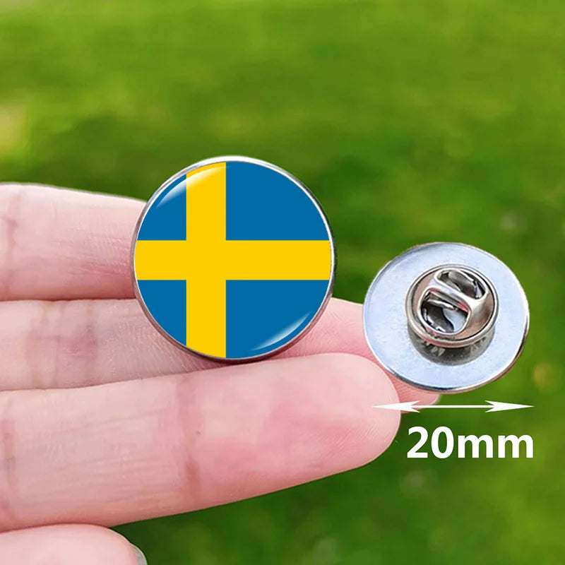 2024 National Flag Pin Serbia France Spain Uruguay Croatia Chile Romania Netherlands Switzerland Brazil Football Brooch Gift