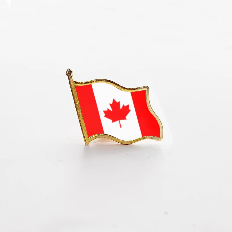 National Flag Pin Country Flag Metal Lapel Pin Russia Ukraine Spain France Badges For Clothes Bag Hat Collar Jewelry Accessories