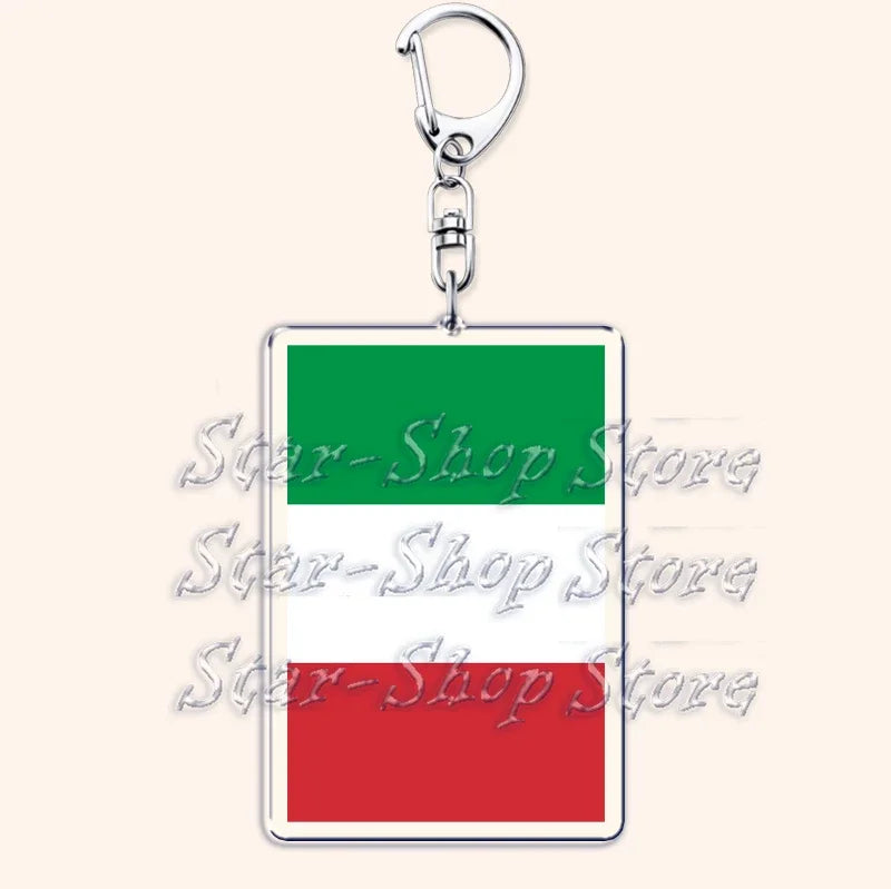 National Country Flags Keychains for Accessories Bag United States Mexico Spain Poland Russia France Chile Keyring Jewelry Gifts