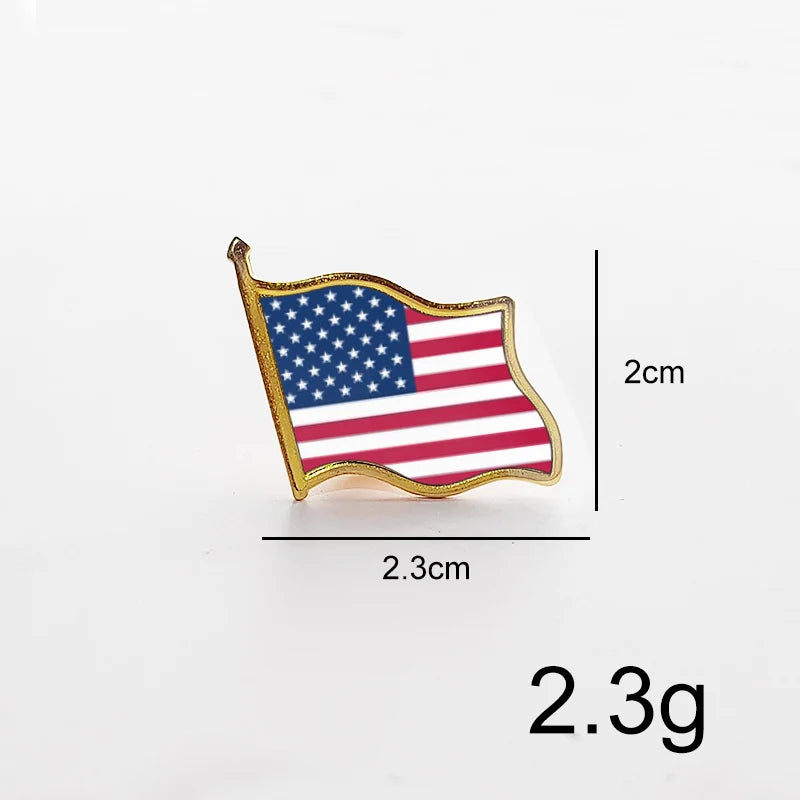 National Flag Pin Country Flag Metal Lapel Pin Russia Ukraine Spain France Badges For Clothes Bag Hat Collar Jewelry Accessories