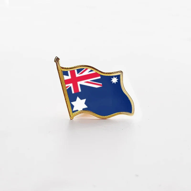 National Flag Pin Country Flag Metal Lapel Pin Russia Ukraine Spain France Badges For Clothes Bag Hat Collar Jewelry Accessories