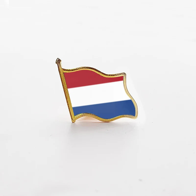 National Flag Pin Country Flag Metal Lapel Pin Russia Ukraine Spain France Badges For Clothes Bag Hat Collar Jewelry Accessories