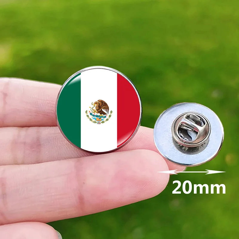 2024 National Flag Pin Serbia France Spain Uruguay Croatia Chile Romania Netherlands Switzerland Brazil Football Brooch Gift