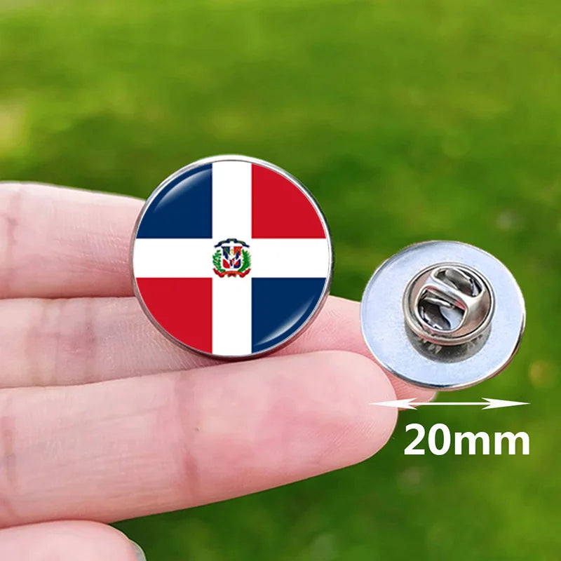 Colombia Flag Pin Stainless Steel Lapel Pins Honduras Nicaragua Peru Philippines Bolivia Finland Salvador Singapore Glass Brooch
