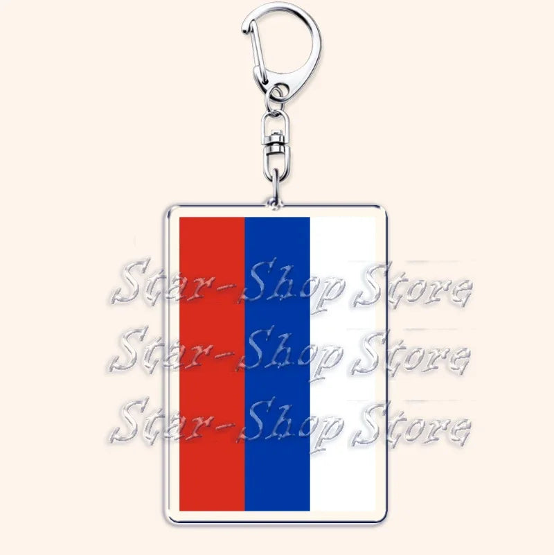 National Country Flags Keychains for Accessories Bag United States Mexico Spain Poland Russia France Chile Keyring Jewelry Gifts