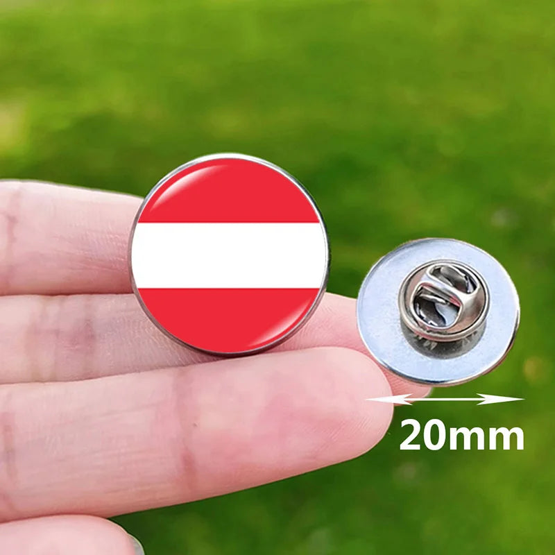 Colombia Flag Pin Stainless Steel Lapel Pins Honduras Nicaragua Peru Philippines Bolivia Finland Salvador Singapore Glass Brooch