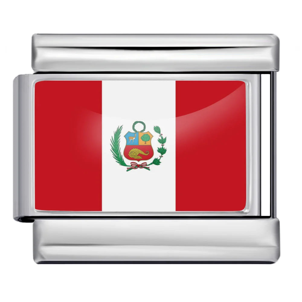 1pc Elastic Charm Chain World National Flag Italian Link fit 9mm Stainless Steel Bracelet DIY Making Jewelry Gifts Accessories