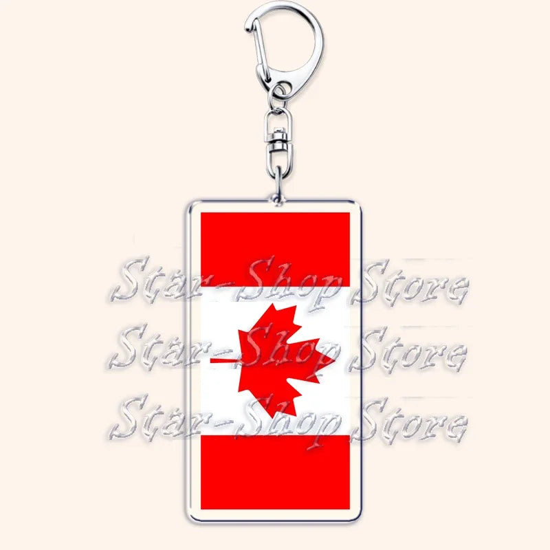 National Country Flags Keychains for Accessories Bag United States Mexico Spain Poland Russia France Chile Keyring Jewelry Gifts