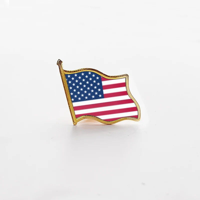 National Flag Pin Country Flag Metal Lapel Pin Russia Ukraine Spain France Badges For Clothes Bag Hat Collar Jewelry Accessories