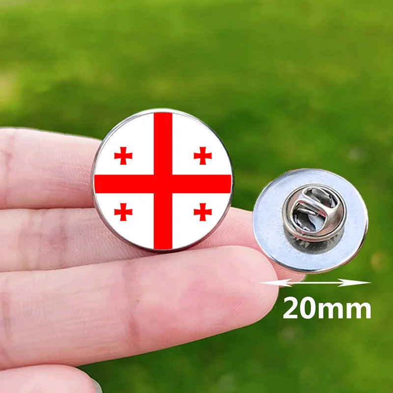 2024 National Flag Pin Serbia France Spain Uruguay Croatia Chile Romania Netherlands Switzerland Brazil Football Brooch Gift