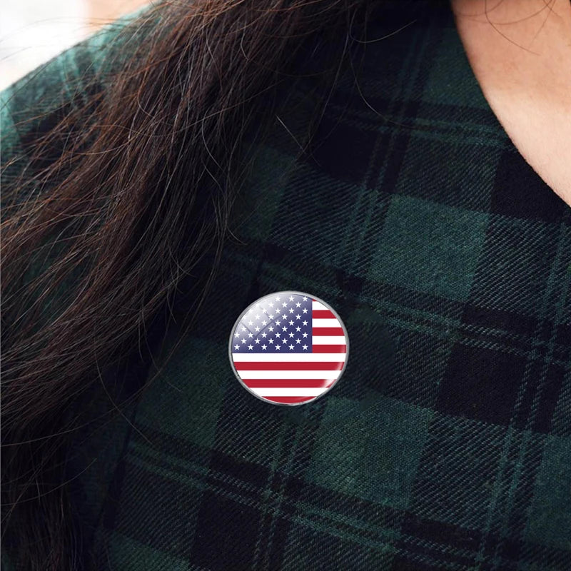 Global Country National Flag Brooch Pins USA UK Ukraine Canada Russia Brazil Australia France Spain Poland Flags Badge
