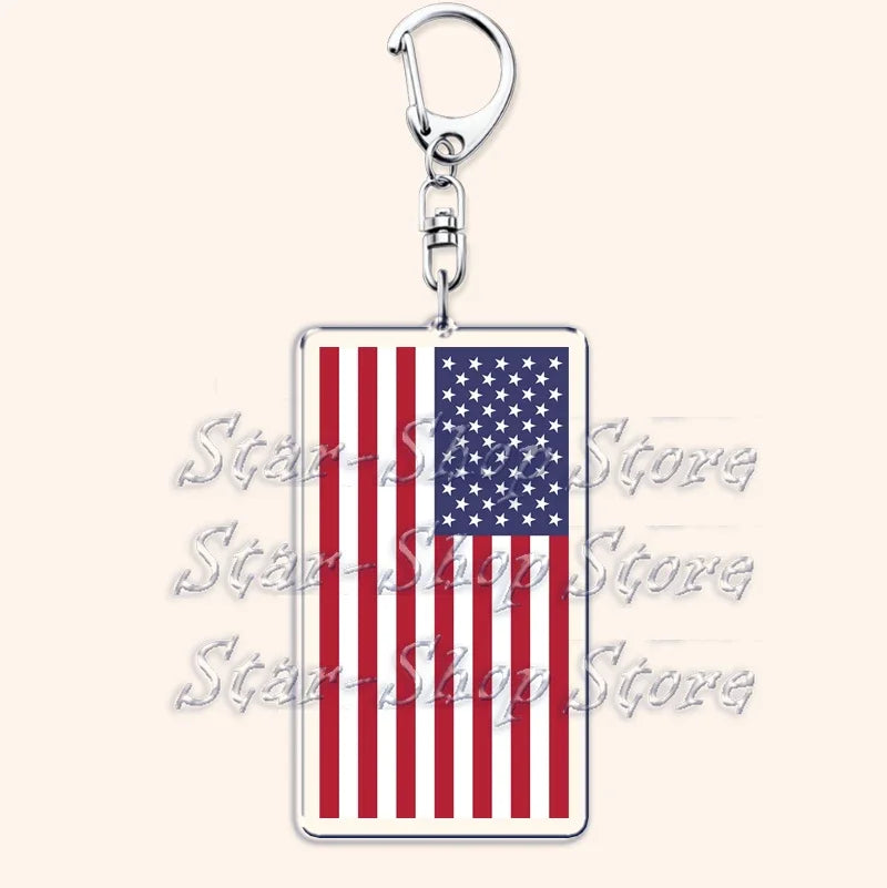 National Country Flags Keychains for Accessories Bag United States Mexico Spain Poland Russia France Chile Keyring Jewelry Gifts
