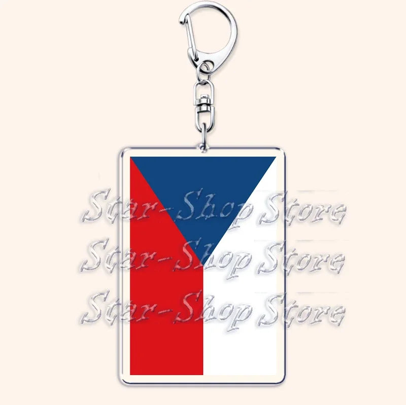 National Country Flags Keychains for Accessories Bag United States Mexico Spain Poland Russia France Chile Keyring Jewelry Gifts