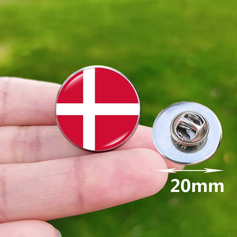 Colombia Flag Pin Stainless Steel Lapel Pins Honduras Nicaragua Peru Philippines Bolivia Finland Salvador Singapore Glass Brooch