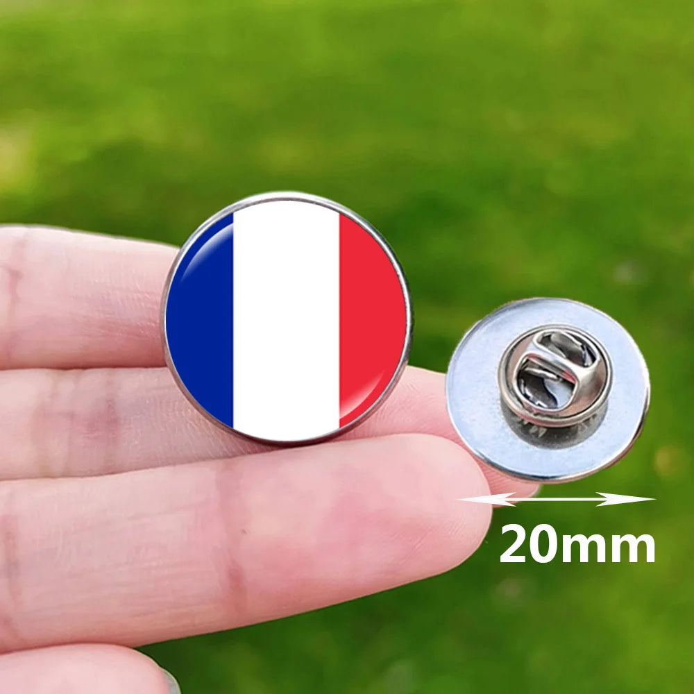 2024 National Flag Pin Serbia France Spain Uruguay Croatia Chile Romania Netherlands Switzerland Brazil Football Brooch Gift