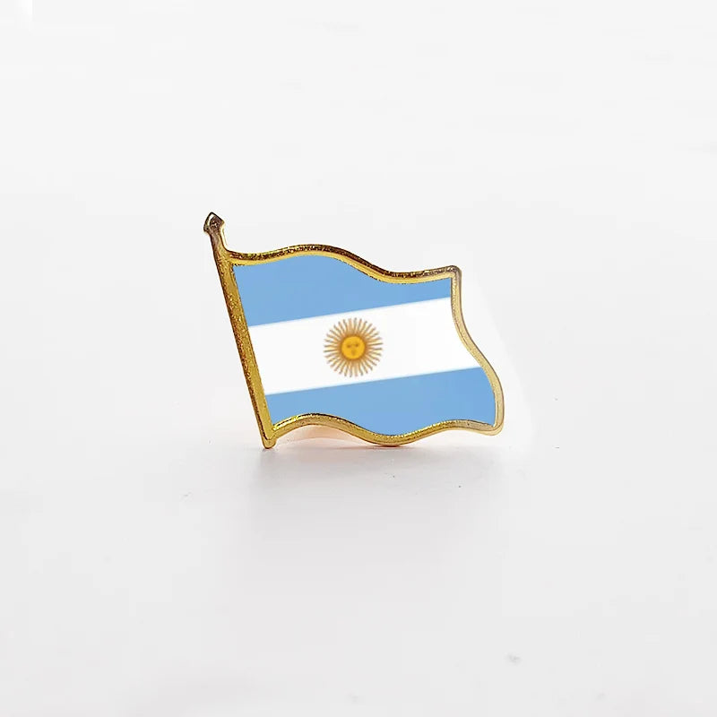 National Flag Pin Country Flag Metal Lapel Pin Russia Ukraine Spain France Badges For Clothes Bag Hat Collar Jewelry Accessories