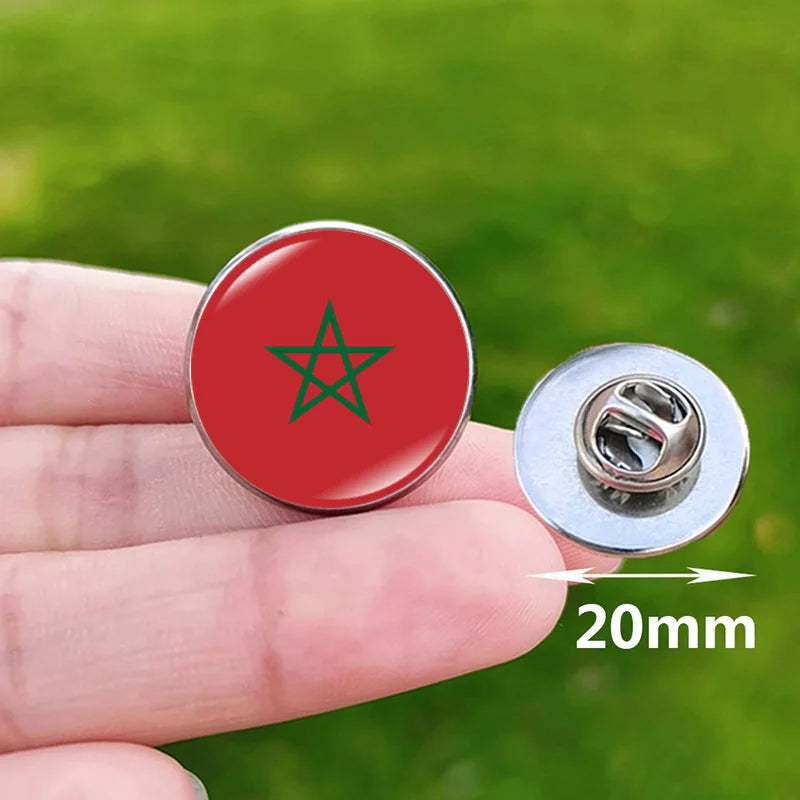 Colombia Flag Pin Stainless Steel Lapel Pins Honduras Nicaragua Peru Philippines Bolivia Finland Salvador Singapore Glass Brooch