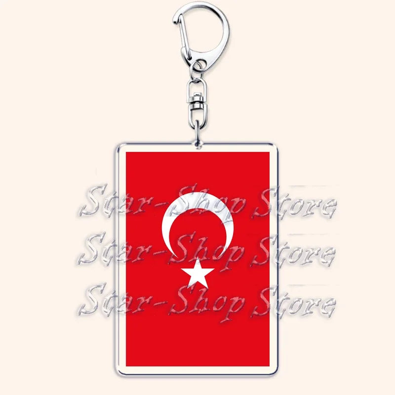 National Country Flags Keychains for Accessories Bag United States Mexico Spain Poland Russia France Chile Keyring Jewelry Gifts